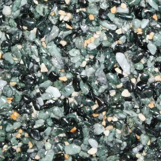 Marmorstein-Muster und Farben für den Steinteppich in der Ausführung Grün - Ingwer 90/10.